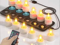 Soulbay oplaadbare theelichtjes, 12 stuks - afbeelding 1 van  4