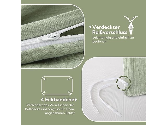 Soulful mousseline beddengoed (220 x 240 cm) - afbeelding 4 van  4