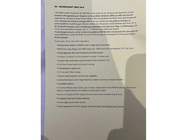 Soundcraft mh2 24-4 analoge mengtafel - afbeelding 6 van  6
