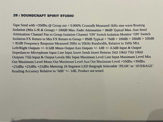 Soundcraft spirit studio analoge mengtafel - afbeelding 5 van  5