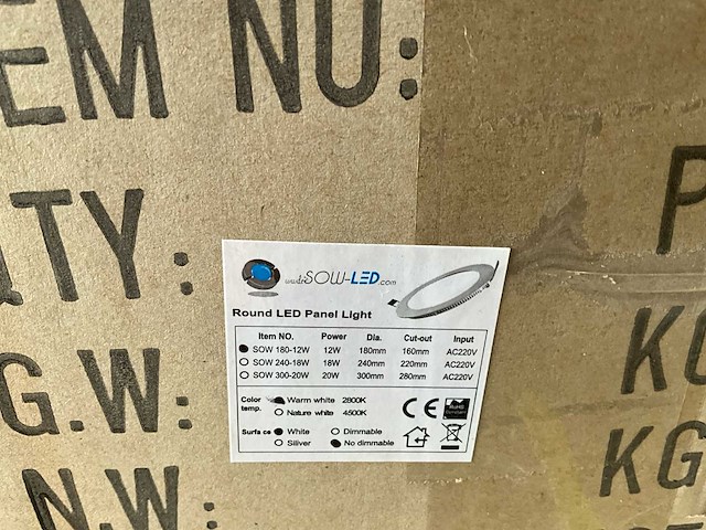 Sowled 180mm 12w 2800k lichtbron (100x) - afbeelding 4 van  5