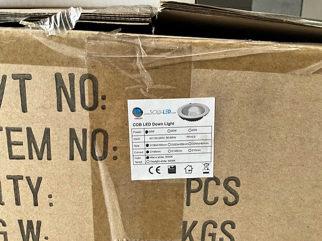 Sowled 190mm 20w 3000k cob lichtbron (95x) - afbeelding 2 van  10
