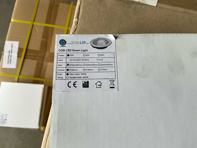 Sowled 190mm 20w 3000k cob lichtbron (95x) - afbeelding 8 van  10