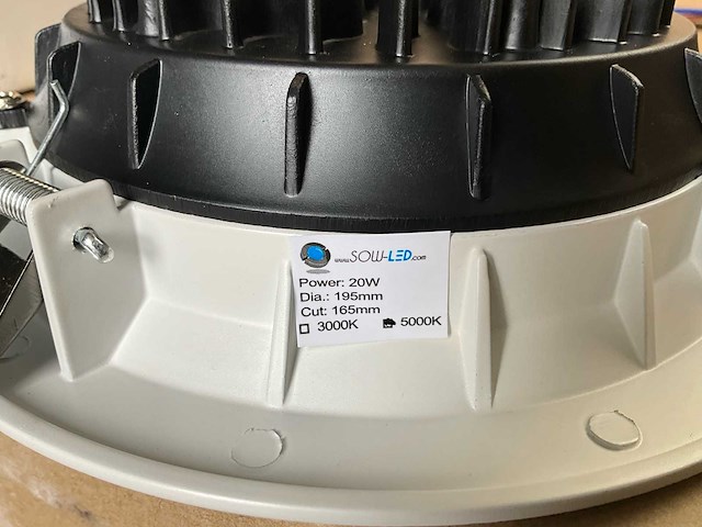 Sowled 190mm 20w 5000k cob-lichtbron (41x) - afbeelding 5 van  10