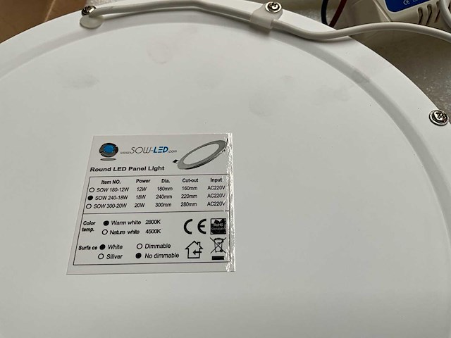Sowled 240mm 18w 2800k smd lichtbron (50x) - afbeelding 5 van  7