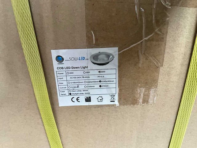 Sowled 245mm 30w 5000k cob lichtbron (34x) - afbeelding 3 van  8