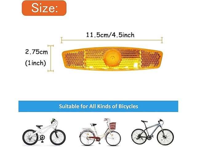 Spaakreflectoren voor fiets 8 stuks - afbeelding 3 van  4