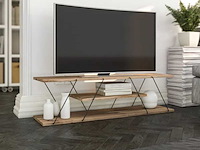 Spanplaat en metalen tv-meubel met drie planken - afbeelding 1 van  7