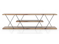 Spanplaat en metalen tv-meubel met drie planken - afbeelding 4 van  7