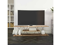 Spanplaat en metalen tv-meubel met drie planken - afbeelding 5 van  7