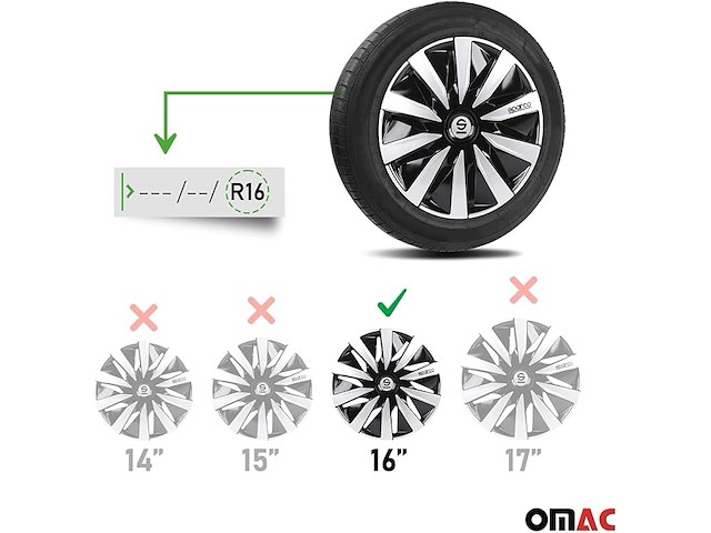Sparco wieldoppenset 16" inch - afbeelding 2 van  4