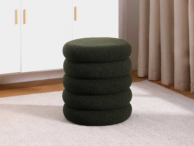 Sparrengroene terry stof pouf - afbeelding 1 van  6