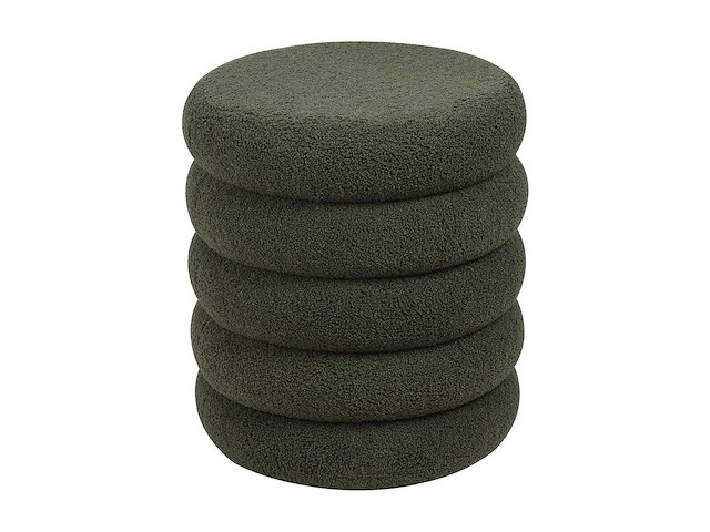 Sparrengroene terry stof pouf - afbeelding 2 van  6
