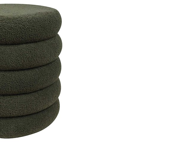Sparrengroene terry stof pouf - afbeelding 3 van  6