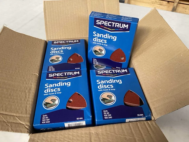 Spectrum schuurschijf 93x93 mm, assorti 25 stuks (20x) - afbeelding 1 van  5