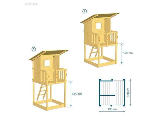 Speeltoestel beach hut deluxe in grenenhout... - afbeelding 2 van  9