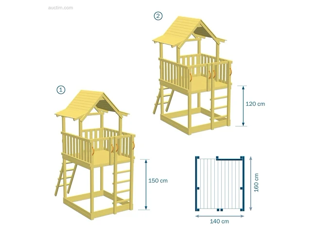 Speeltoestel pagoda deluxe in grenenhout... - afbeelding 5 van  12
