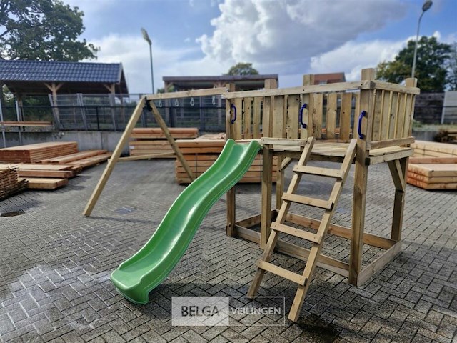 Speeltoren met schuifaf en schommels - afbeelding 2 van  6