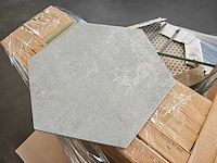 Sphinx concrete grey hexagon mat vloertegel 34,5x40 cm 4,68 m² - afbeelding 1 van  6