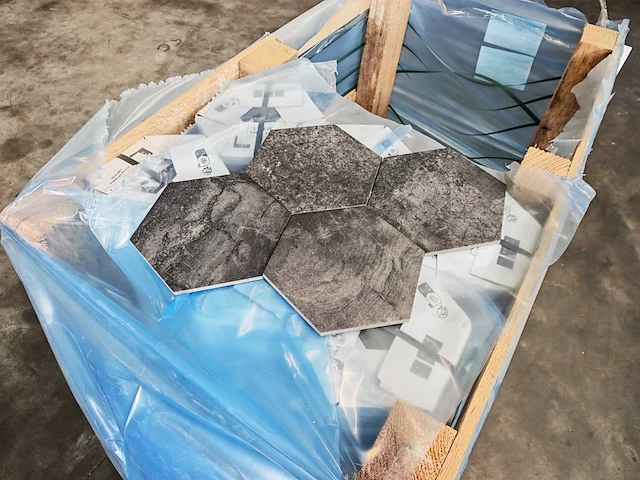 Sphinx marbles hexagon black mat vloertegel 25x22 cm 13,69 m² - afbeelding 2 van  7