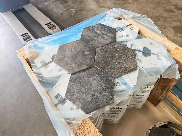 Sphinx marbles hexagon black mat vloertegel 25x22 cm 13,69 m² - afbeelding 4 van  7
