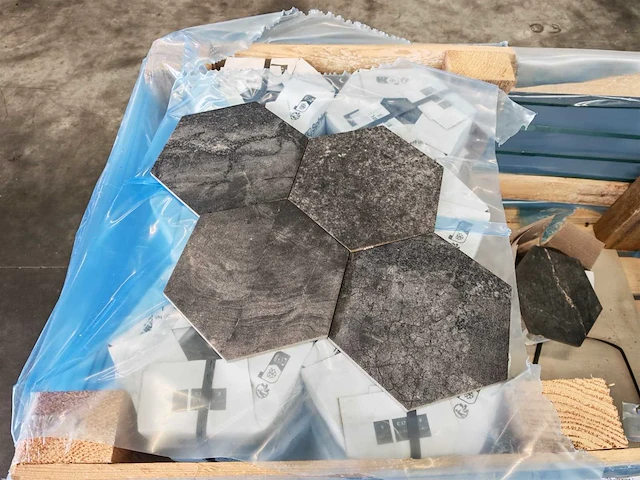 Sphinx marbles hexagon black mat vloertegel 25x22 cm 13,69 m² - afbeelding 3 van  7