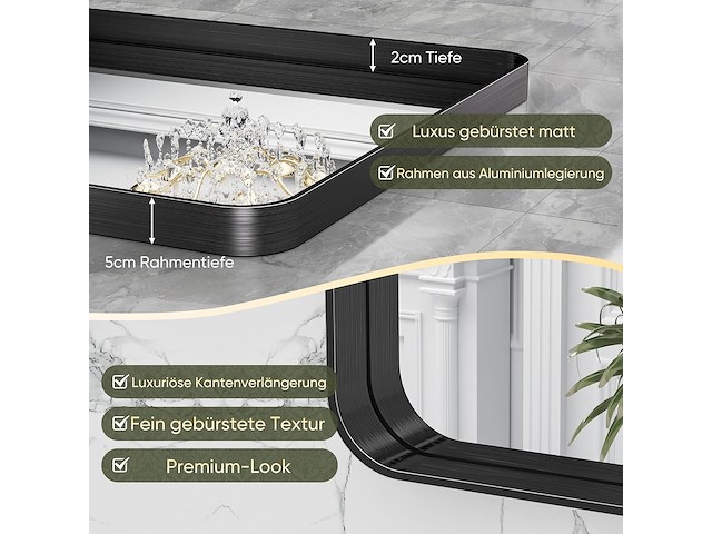 Spiegel 60x90cm goudkleurige rand - afbeelding 2 van  3