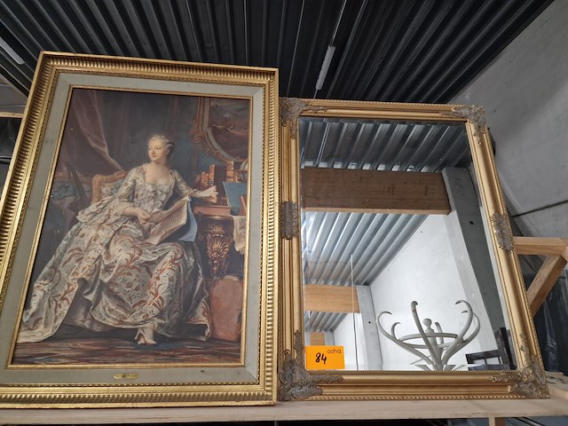 Spiegel en antieken schilderij - afbeelding 1 van  5