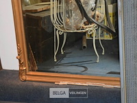 Spiegel met rijk versierde goudkleurige houten lijst afm 190x90cm - afbeelding 3 van  3