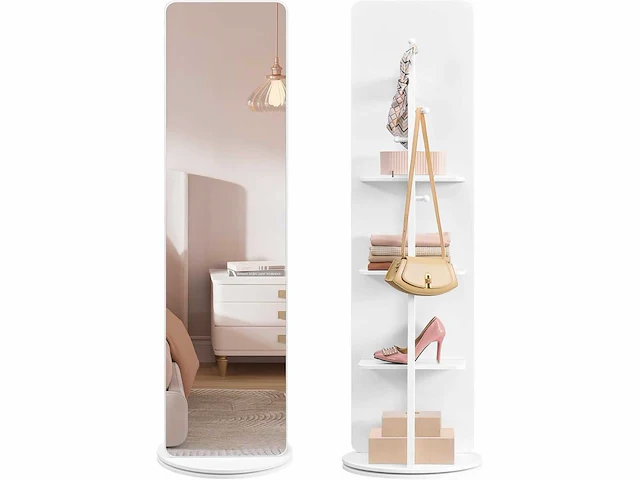 Spiegel op standaard, 360° draaibaar, 163 x 45 cm, gehard glas - afbeelding 1 van  6