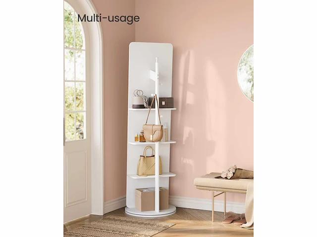 Spiegel op standaard, 360° draaibaar, 163 x 45 cm, gehard glas - afbeelding 6 van  6
