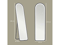 Spiegel van de volledige lengte, 150 x 40 cm, vrijstaande spiegel met dimbare led-verlichting - afbeelding 4 van  8