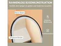 Spiegel van de volledige lengte, 150 x 40 cm, vrijstaande spiegel met dimbare led-verlichting - afbeelding 5 van  8