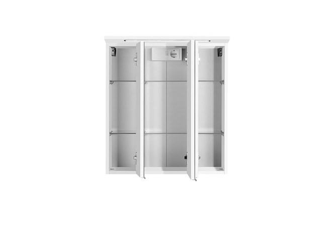 Spiegelkast bobbi 60cm model 1 3 deuren & ledverlichting - wit - afbeelding 2 van  7