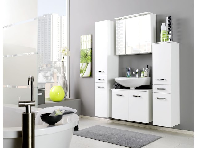 Spiegelkast bobbi 60cm model 1 3 deuren & ledverlichting - wit - afbeelding 7 van  7
