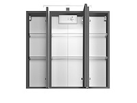 Spiegelkast bobbi 80cm model 2 3 deuren & ledverlichting - grafiet - afbeelding 1 van  3