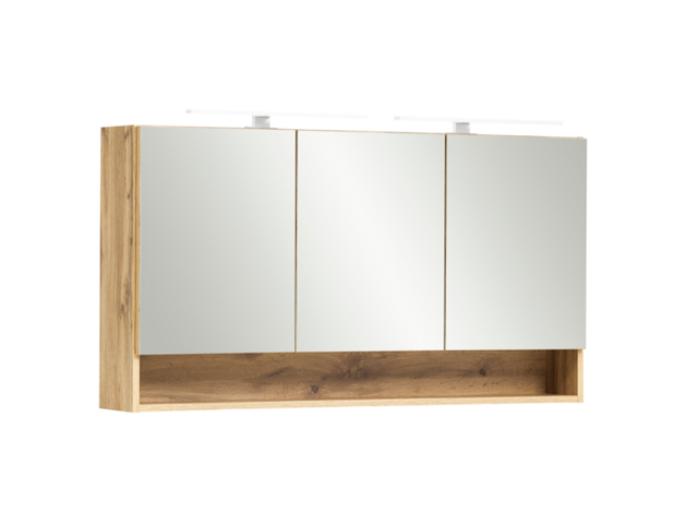 Spiegelkast karan 120cm 3 deuren met verlichting - eik - afbeelding 1 van  7