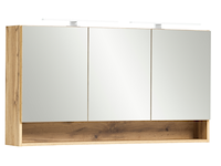 Spiegelkast karan 120cm 3 deuren met verlichting - eik - afbeelding 1 van  7