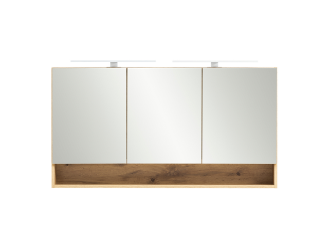 Spiegelkast karan 120cm 3 deuren met verlichting - eik - afbeelding 2 van  7
