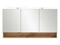 Spiegelkast karan 120cm 3 deuren met verlichting - eik - afbeelding 2 van  7