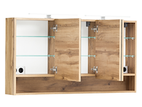 Spiegelkast karan 120cm 3 deuren met verlichting - eik - afbeelding 3 van  7