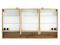 Spiegelkast karan 120cm 3 deuren met verlichting - eik - afbeelding 4 van  7