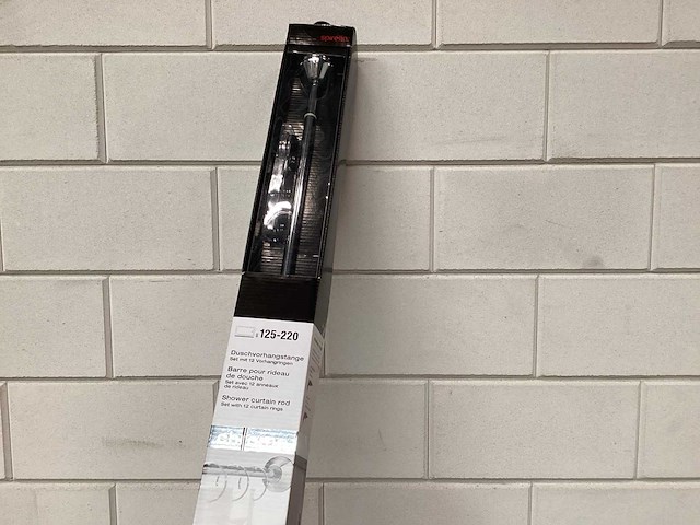Spirella douchestang chroom met ringen (12x) - afbeelding 1 van  4