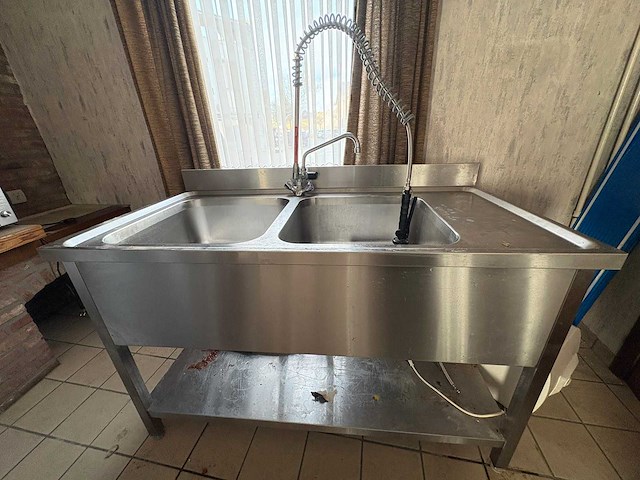 Spoelbak dubbel horeca - sink - afbeelding 1 van  5