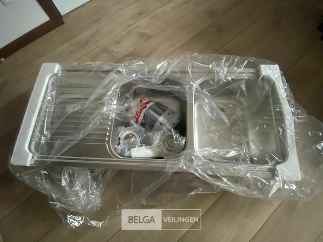 Spoelbak dubbel inox + toebehoren franke (nieuw) - afbeelding 2 van  2