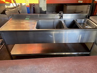 Spoeltafel met kraan 200x70x85cm hoogte
