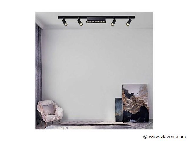 Spot draaibare lineaire led op magnetische rail 48v - 12w - libra (x4) - afbeelding 4 van  5