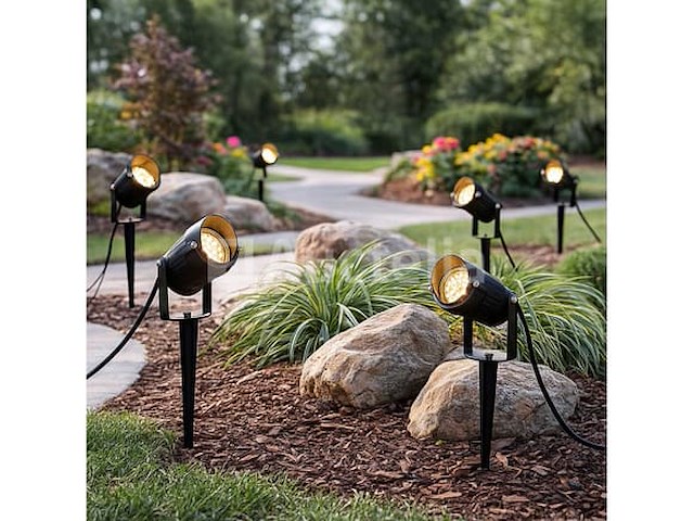 Spot met punt buiten - gu10 - ip54 waterdicht - aluminium - zwart (x10) - afbeelding 1 van  5