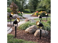 Spot met punt buiten - gu10 - ip54 waterdicht - aluminium - zwart (x6) - afbeelding 2 van  5