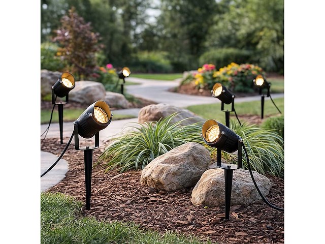 Spot met punt buiten – gu10 – ip54 waterdicht – aluminium – zwart (x10) - afbeelding 1 van  5